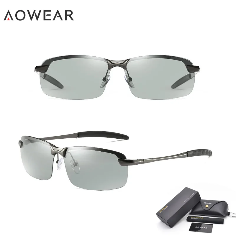 AOWEAR HD поляризационные фотохромные солнцезащитные очки, мужские очки-хамелеоны для вождения, мужские очки для вождения на День и ночь, Oculos Lentes Sol Hombre