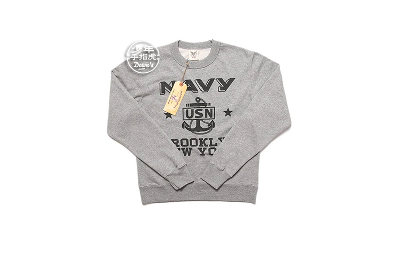Gray BOB DONG США ВМС Бруклин Нью-Йорк графический принт Crewneck толстовки для мужчин - Цвет: Gray
