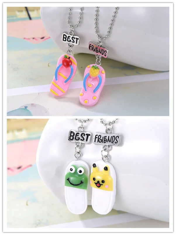 2 шт./лот &quotЛучшие друзья&quot тапочки с героями мультфильмов ожерелья дети дружба