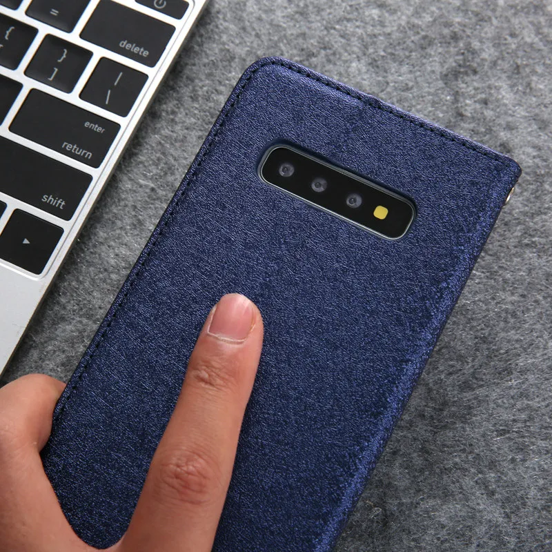 Роскошный Шелковый кожаный чехол кошелек Voor Samsung Galaxy S10 S9 S8 Plus + Чехол книжка с