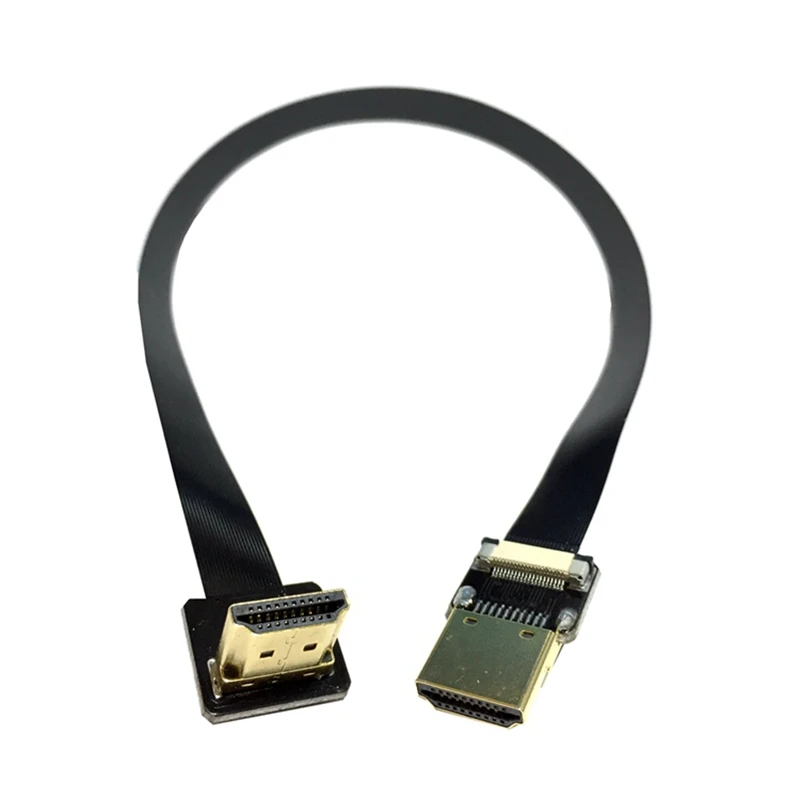 0,2 M/0,5 M FPV HDMI type A Male Up Angled 90 Degree to HDMI Male HDTV FPC плоский кабель для мультикоптера аэрофотосъемки