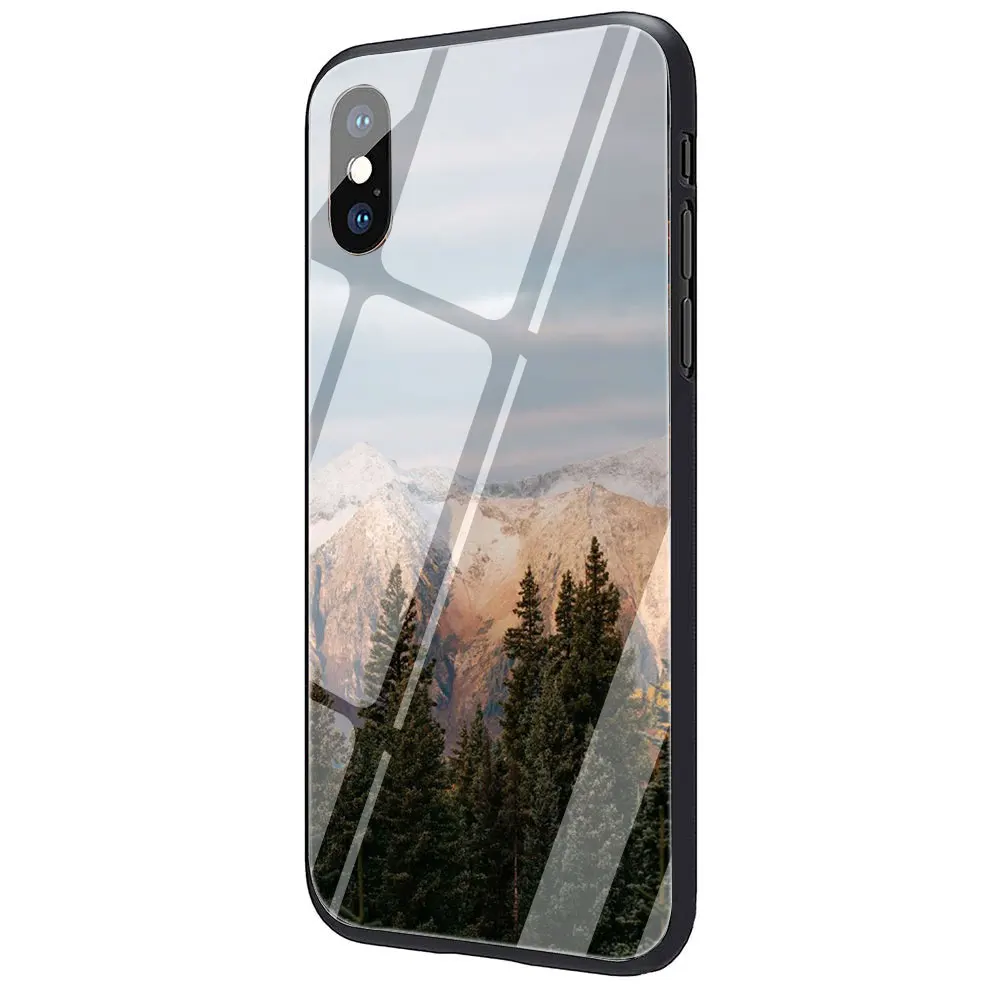 G3 Чехол для телефона с изображением леса облака из закаленного стекла для iPhone 11 Pro 6 6S Plus 7 8 Plus X XS XR XS Max - Цвет: G3
