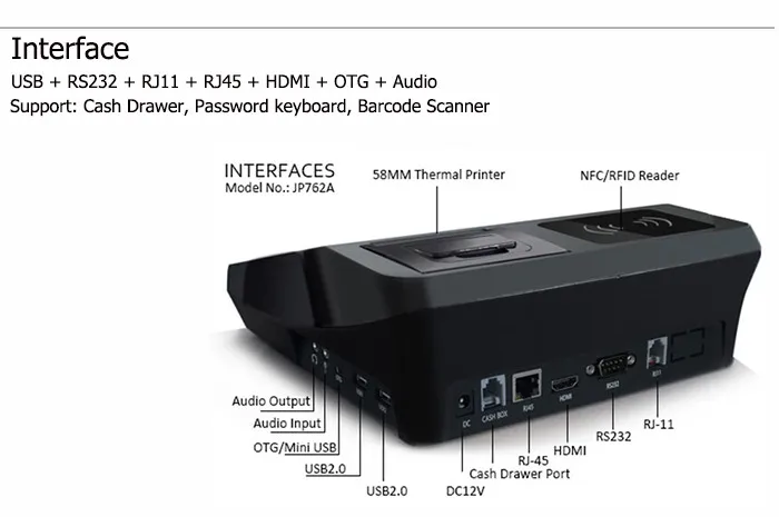 Все в одном 3G NFC Android Pos система со сканером штрих кода и термопринтером|system pos|system