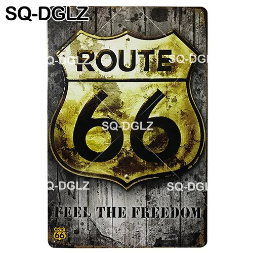 [SQ-DGLZ] мотель ROUTE 66 Оловянная вывеска Настенный декор американцы мужские уличные металлические поделки живопись Plaques 66 ROUTE США карта художественный плакат - Цвет: 0162