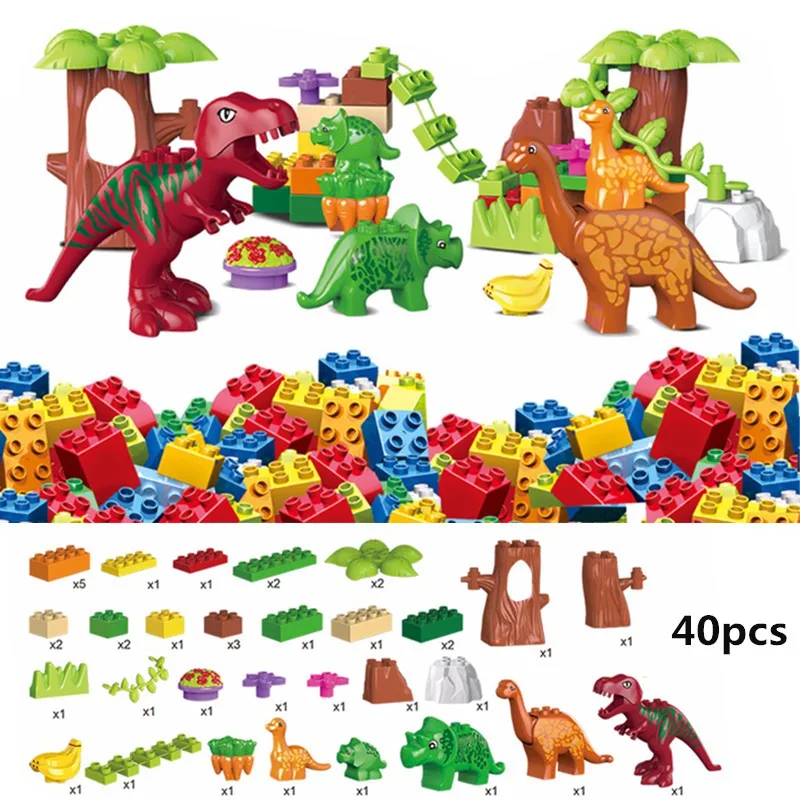 

Dino Paradise Jurassic Dinosaur World Valley Building Blocks Bricks Animals Toys for Children Compatible with Brand Bricks Gift