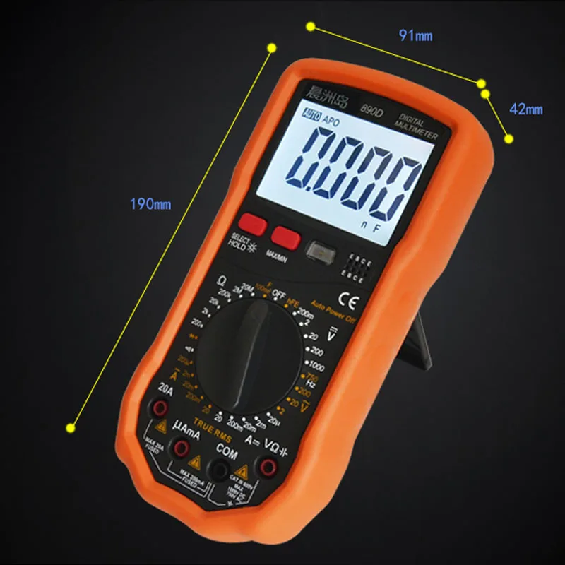 Цифровой мультиметр 890C/890D измерение температуры автоматическое отключение