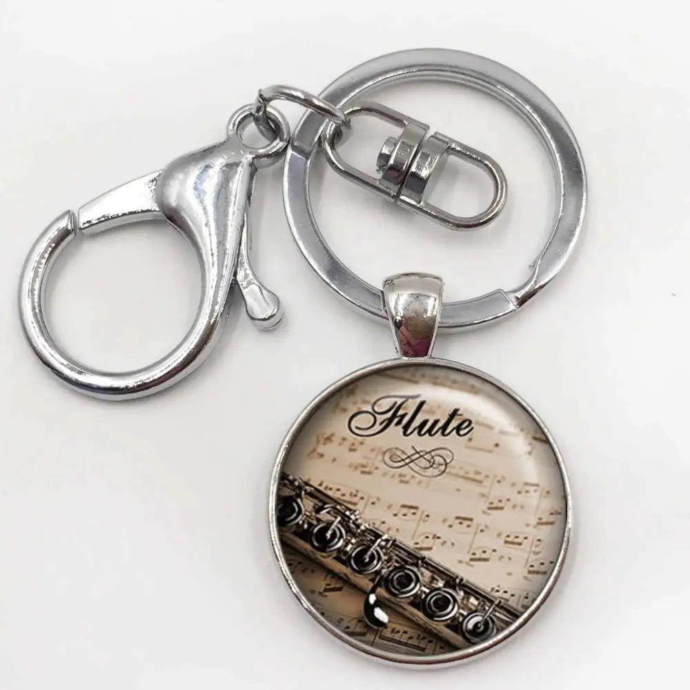 Silver keychain Ожерелье с флейтой, кулон с флейтой, Музыкальная подвеска с флейтой, музыкальное ожерелье, ювелирное изделие, подарок для мужчин HZ1 - Окраска металла: Silver keychain