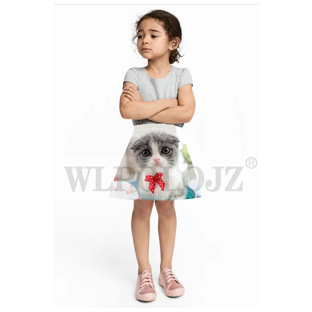 Юбка для девочек легкая Роскошная Удобная Короткая Расклешенная юбка с принтом