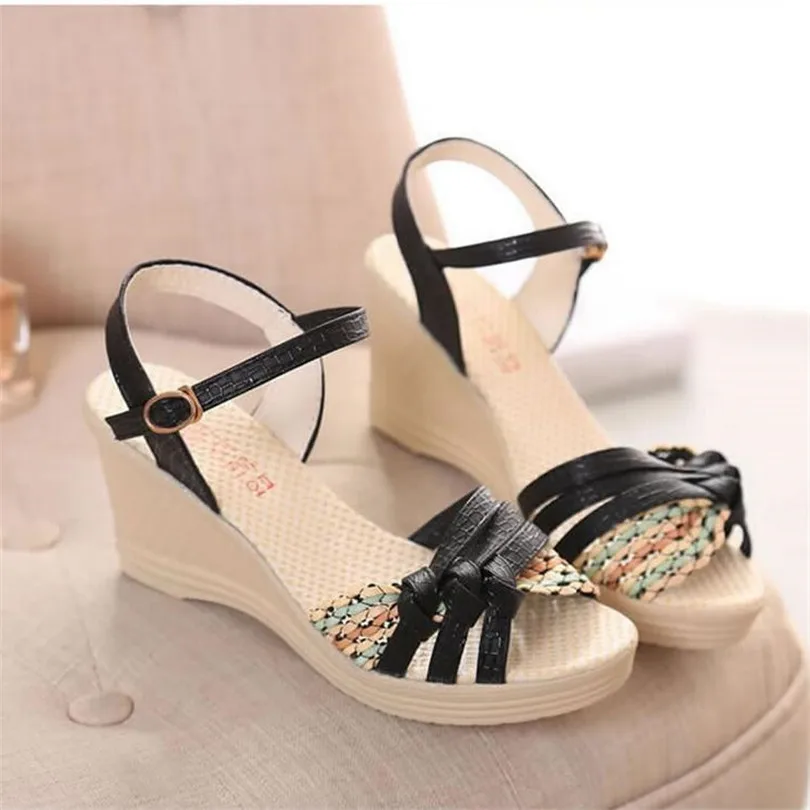 ЛИН КОРОЛЬ Сексуальная Твердые Женщины Платформы Сандалии Комфортно Пряжки