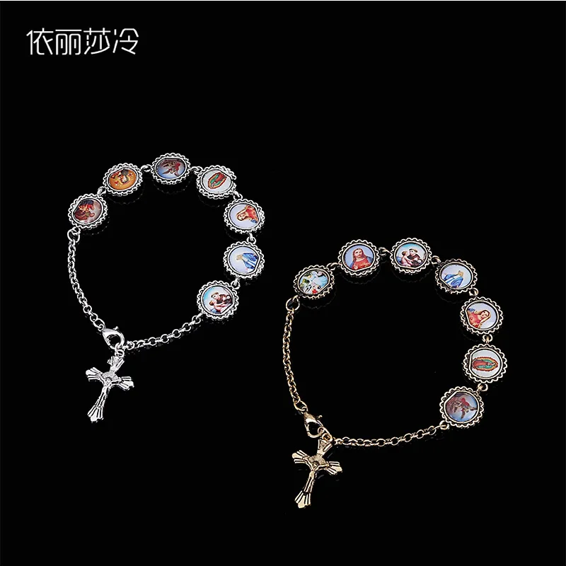 Значок Иисуса крест браслет Иисус Дева Мария икона мужчины и женщины Религиозные
