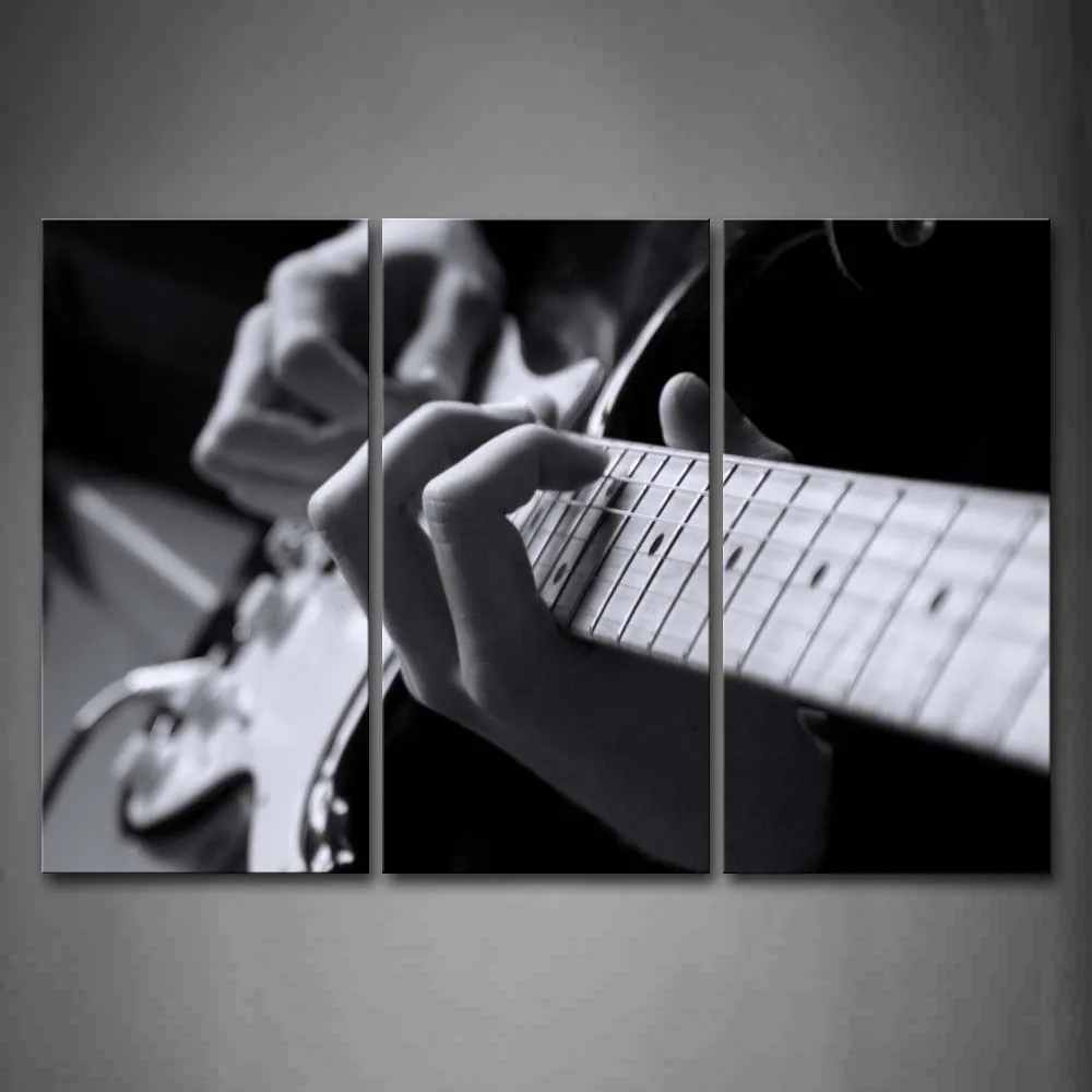Framed Wall Art Pictures Man Guitar Canvas Print Music Modern Poster With Wooden Frame For Living Room Home Office Decor | Дом и сад