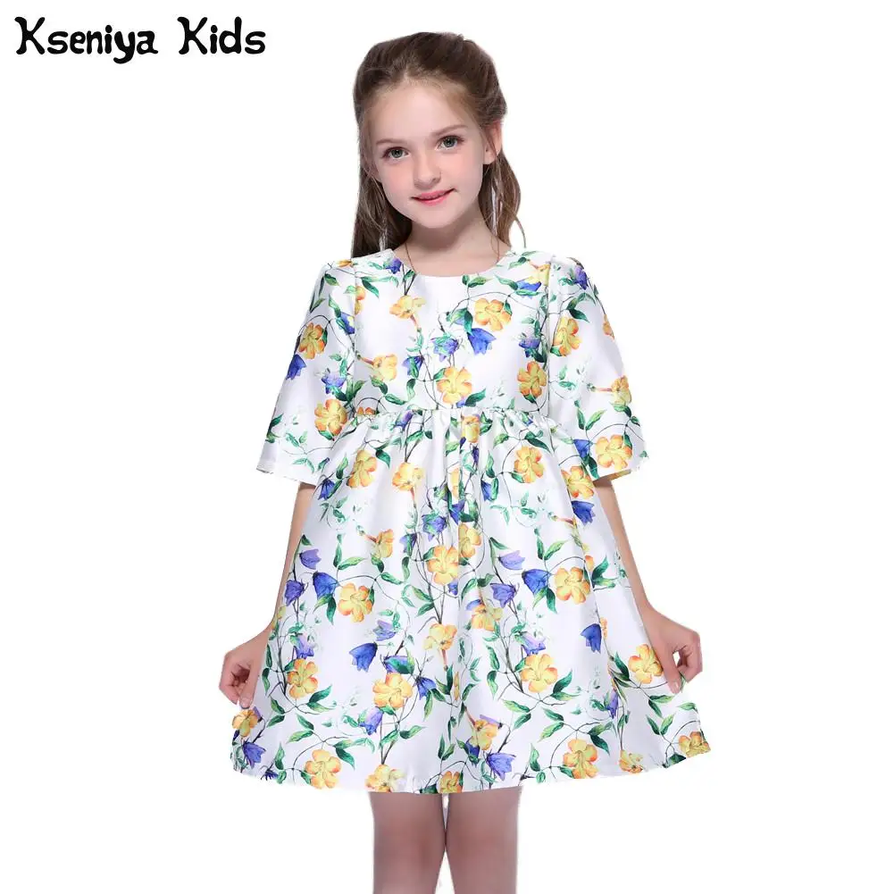 Kseniya Kids/платья с принтом для больших и маленьких девочек; сезон осень-зима; двухслойное платье принцессы с бабочкой для девочек с лентами; Возраст 2-10 лет