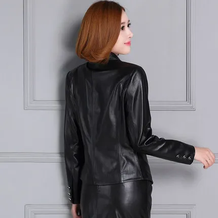 Tao Ting Li Na New Short Autumn Slim Suit Leather Jacket 18KC5