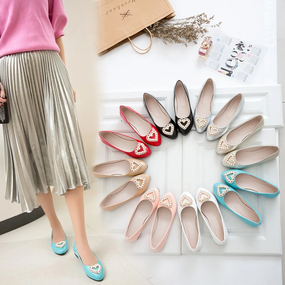 Большие размеры 34-52 женские модные демисезонные туфли на плоской подошве