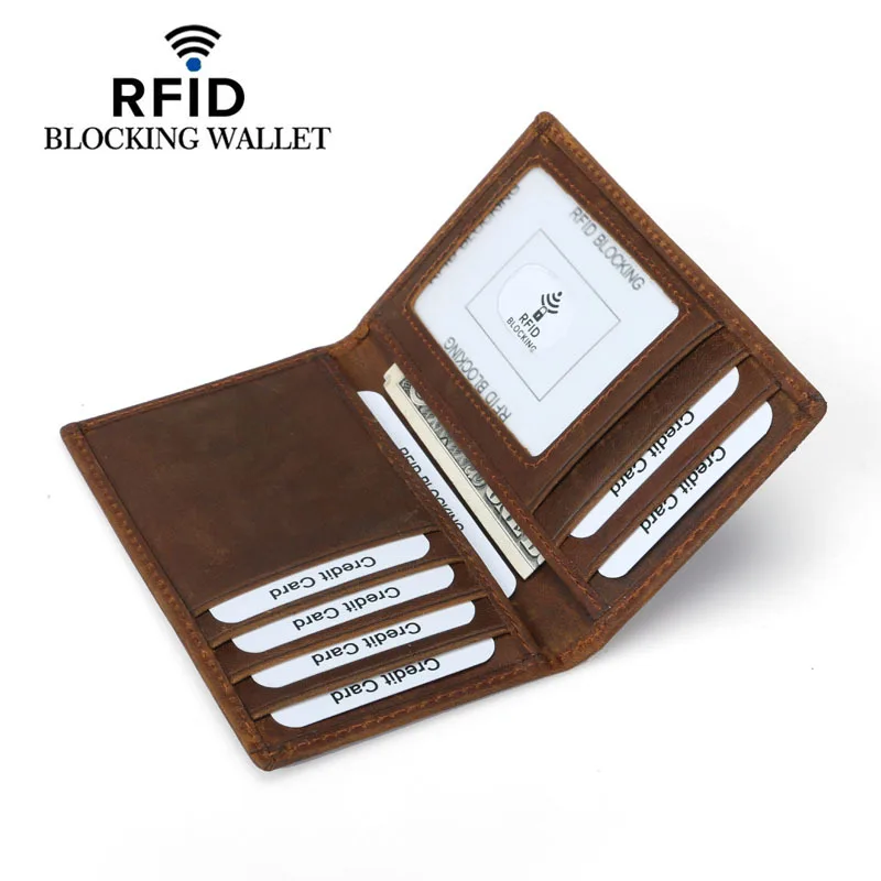Мужской чехол для карт из натуральной кожи с блокировкой RFID|porte carte|credit card casecard bag |
