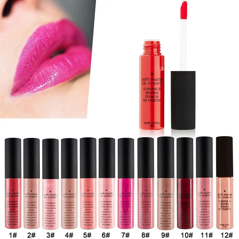 Горячая модная губная помада матовая Жидкий блеск водостойкий Макияж