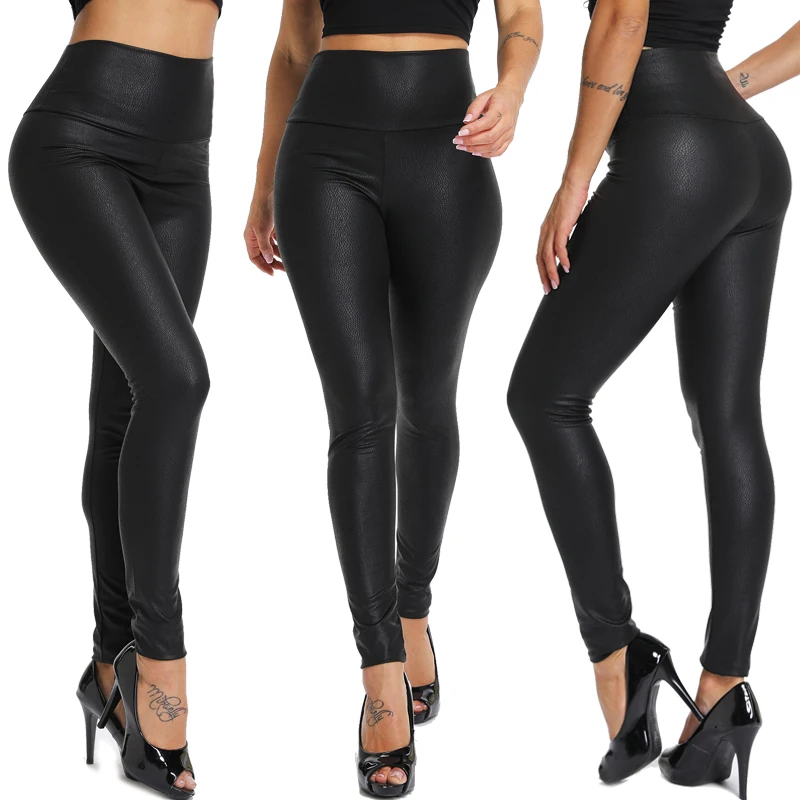 FITTOO S-XL Новая осень модные Искусственная кожа пикантные тонкие черные леггинсы, Calzas Mujer леггинсы Растягивающиеся штаны