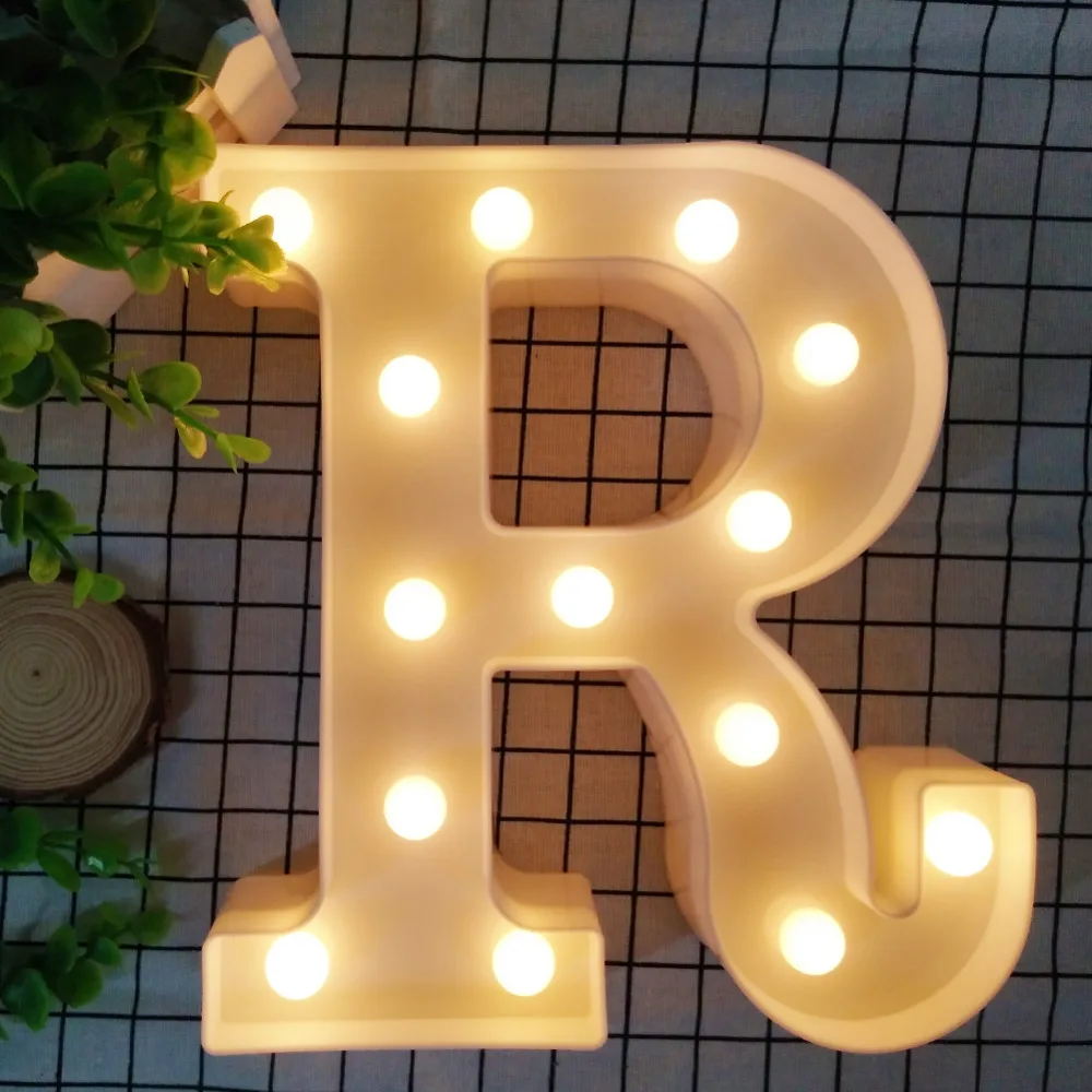 Новый 3D светодиодный ночник романтичный Рождество день рождения алфавит надпись