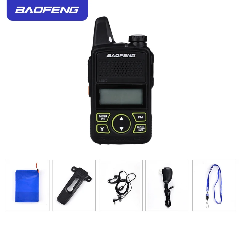 Baofeng bf t1 детская рация мини двухстороннее радио UHF портативная FM функция USB ультра
