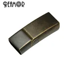 REAMOR 5 шт.лот, Магнитный кожаный браслет с застежкой из нержавеющей стали в стиле ретро, 12*6 мм, коннекторы для самостоятельного изготовления ювелирных изделий