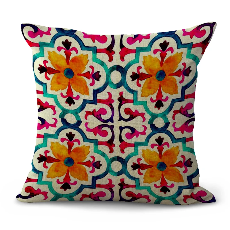 Новинка Модный чехол для подушки с цветочным рисунком хлопковая льняная
