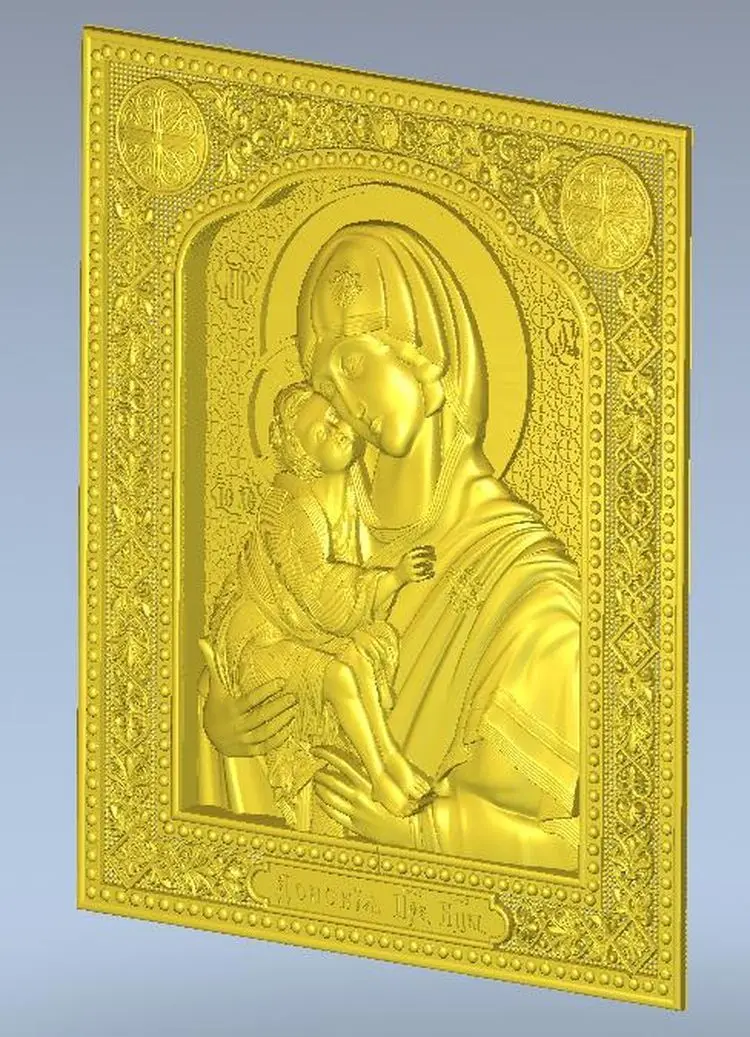 3d модель рельеф для ЧПУ в STL file Icon_Donskaya|3d model relief|3d relief modelfor cnc |