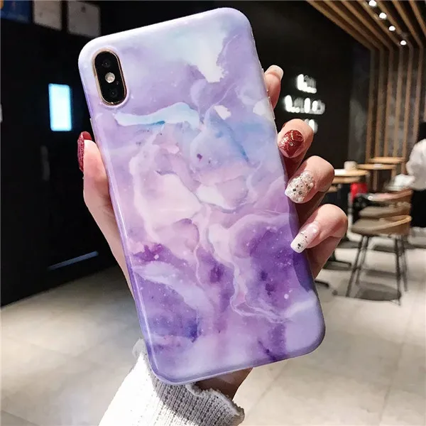 Винтажный мраморный чехол для телефона для iPhone 7, чехол s, силиконовый цветной чехол для iPhone X, XR, XS, Max, 6, 6s, 7, 8 Plus, художественный мягкий чехол из ТПУ с рисунком - Цвет: color 10