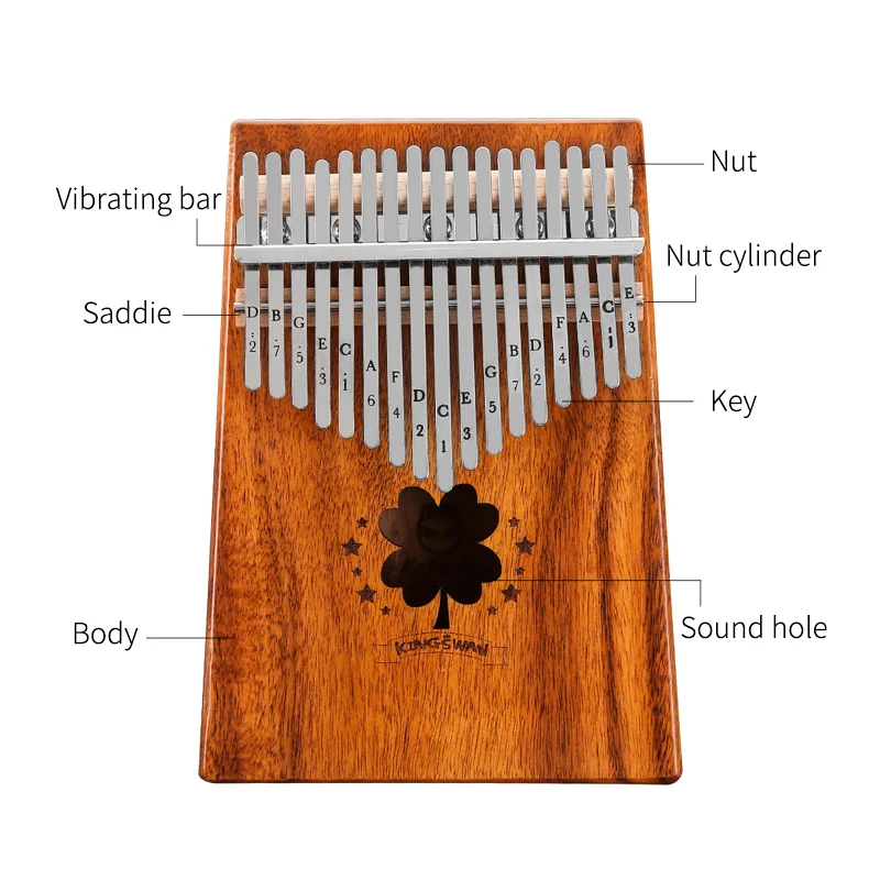 W 17 t teclas Kalimba Thumb Piano de madera alta calidad cuerpo caoba instrumento Musical con el aprendizaje libro melo|Пианино| |