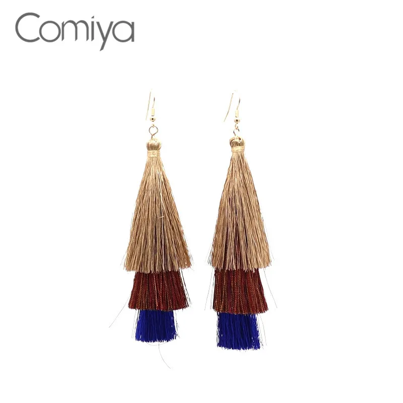 Comiya ручной серьги для AliExpress кисточкой Линия Винтаж Длинные длинные сережки orecchini