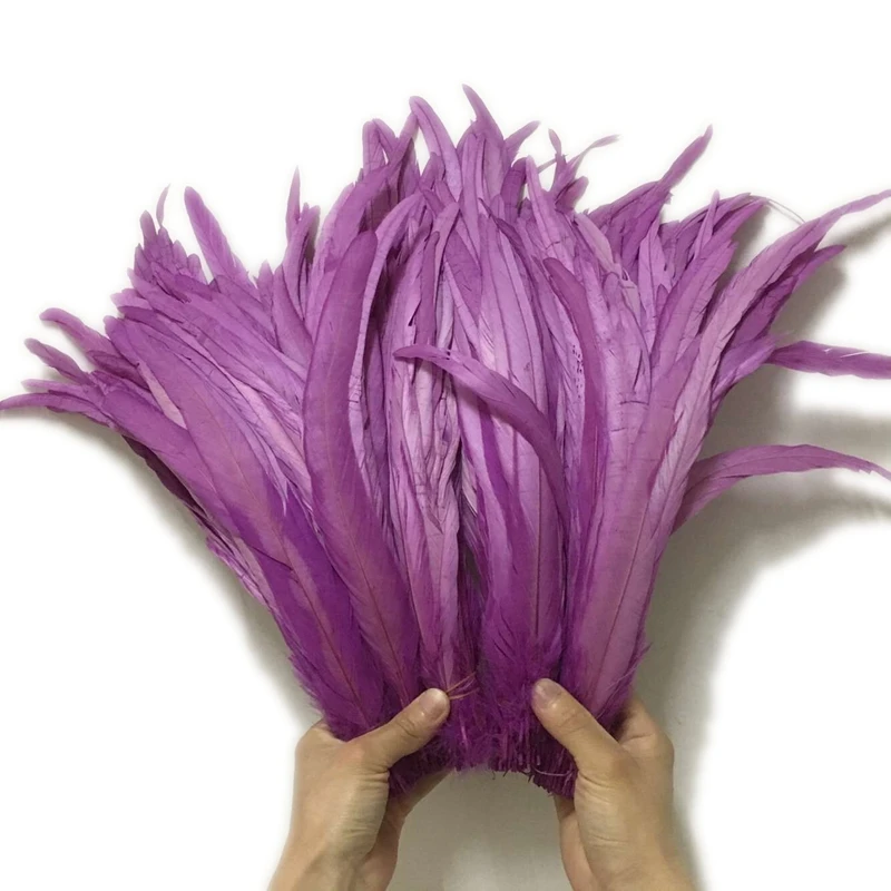 Sale 500pcs / lot cheap pheasant feather, 14-16inches, light purple color rooster feathers DIY chicken feather jewelry plume