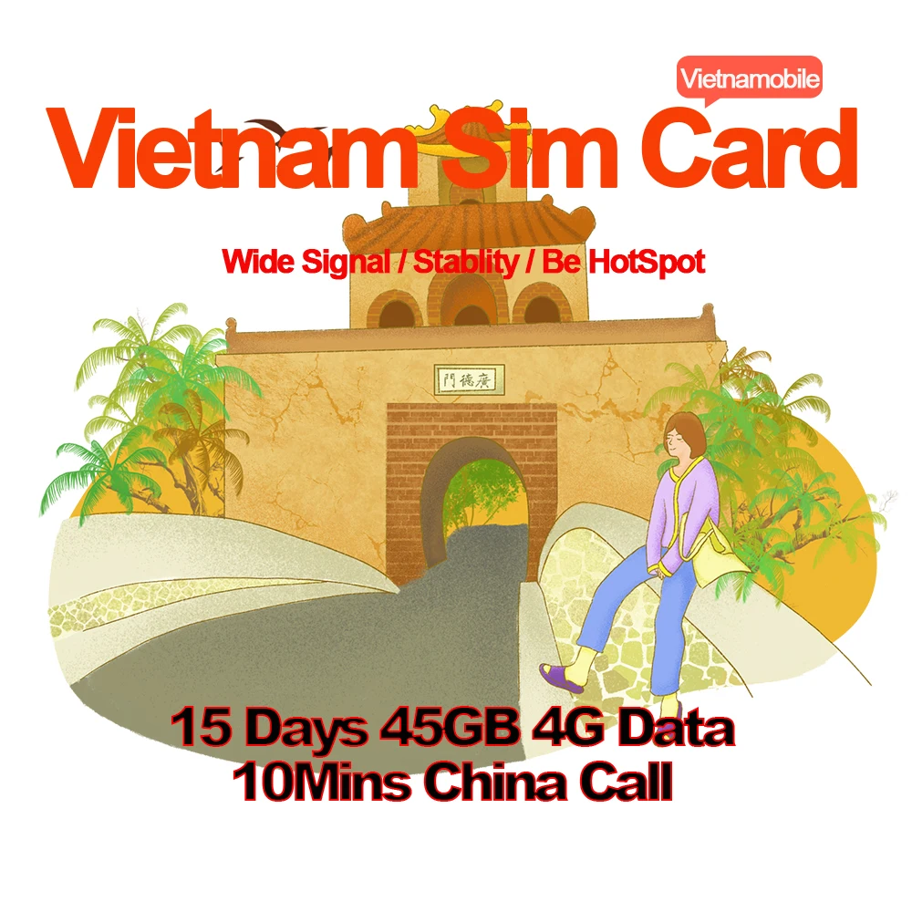 Mewfi Вьетнам Путешествия Сим Карта 15 Дней 45ГБ 4G Данные + 10 Мин Китай - Цена: 979,76 руб.
