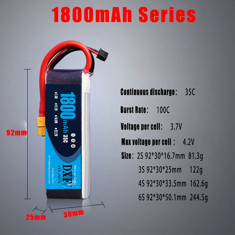 DXF Lipo батарея 11,1 V 1800mAh 35C max 60C 3S Akku пакеты аккумуляторы RC Lipo батарея вертолет Квадрокоптер fpv rc автомобиль