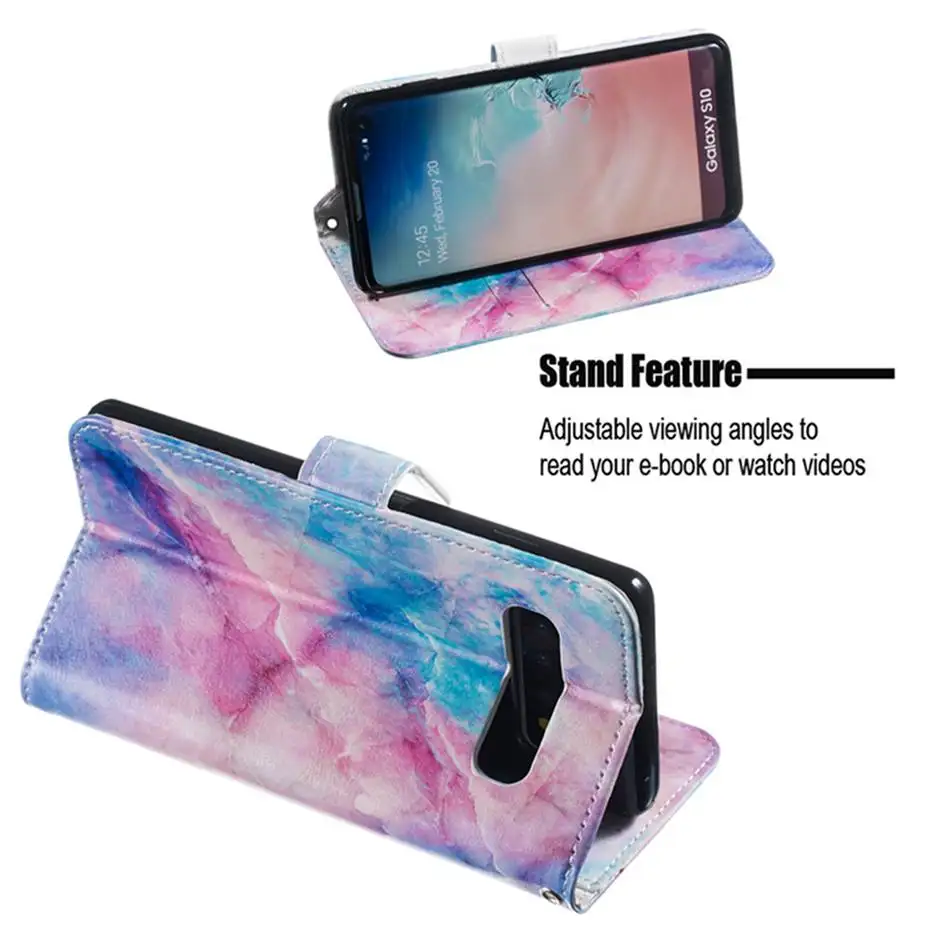 Флип кейс из искусственной кожи для Samsung Galaxy S10 E S9 S8 A10 A20 A30 A40 A50 A70 M10 M20 M30 A6 A7 J4 J6 2018