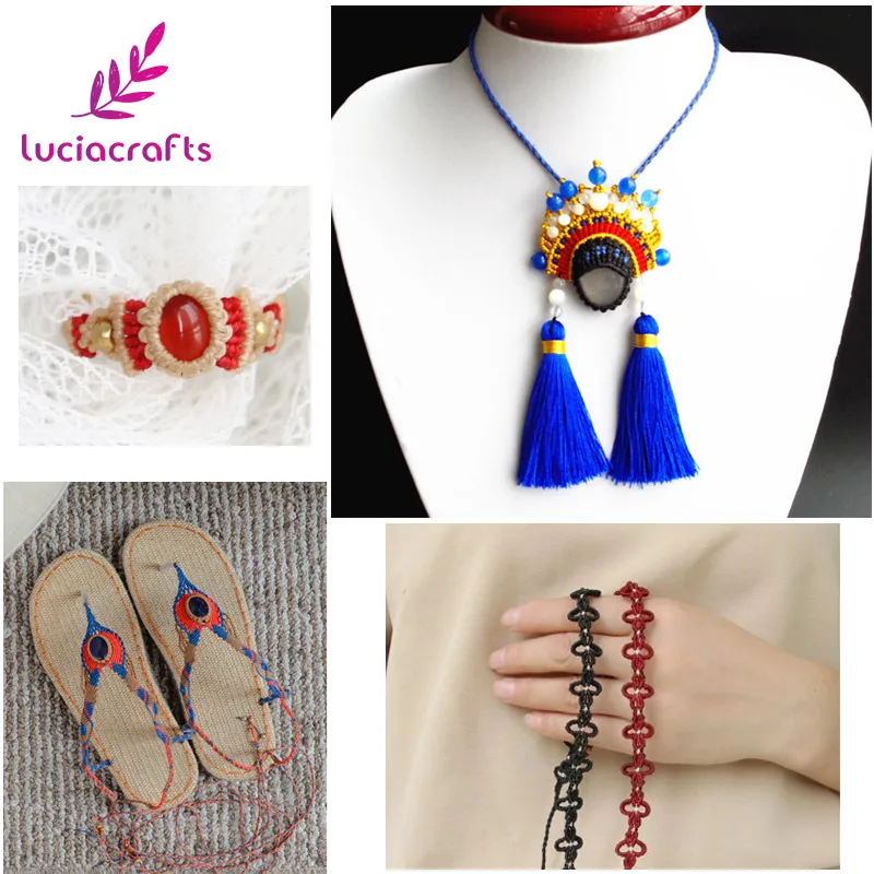 Lucia crafts, 1 мм, 25 ярдов/партия, вощеная нить, хлопковый шнур, веревка, браслет Шамбала, веревка для рукоделия W0702