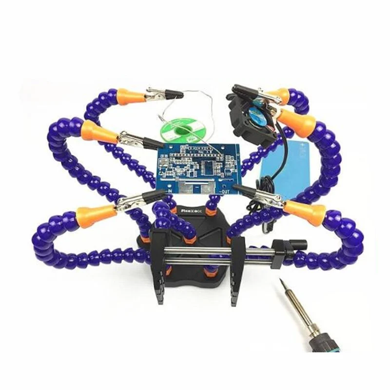 New Arrival Realacc V2 Strange Third Hand Seven Arm Soldering Station with USB Fan Caliper For RC Multicopter Parts | Игрушки и хобби