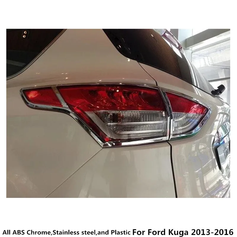 Для Ford Kuga 2013 высокое качество Автомобильный Стайлинг ABS хромированная отделка задний фонарь Задняя рама крышка лампы 4 шт. аксессуары