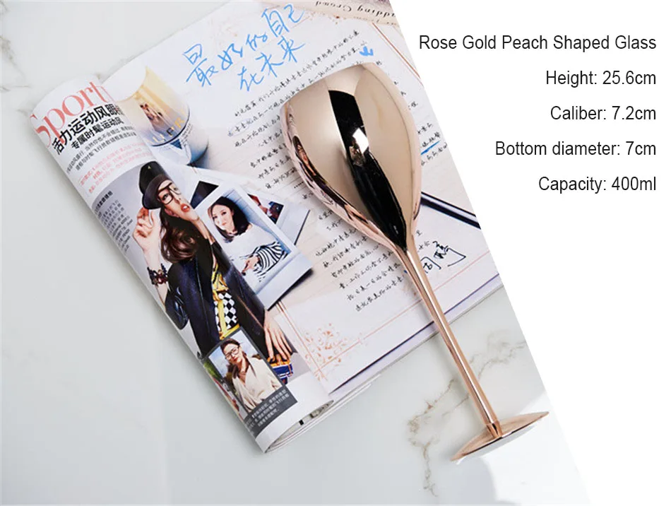 Crystal Goblets Wine Glass Rose Golden Juice Drink Champagne Goblet Party Barware Dinner Water Home Decor Chic Luxury 420ML