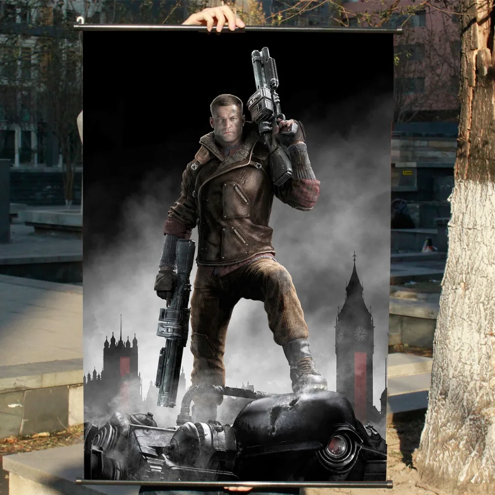 HD игровой плакат Wolfenstein настенный стикер баннеры подвесная водонепроницаемая