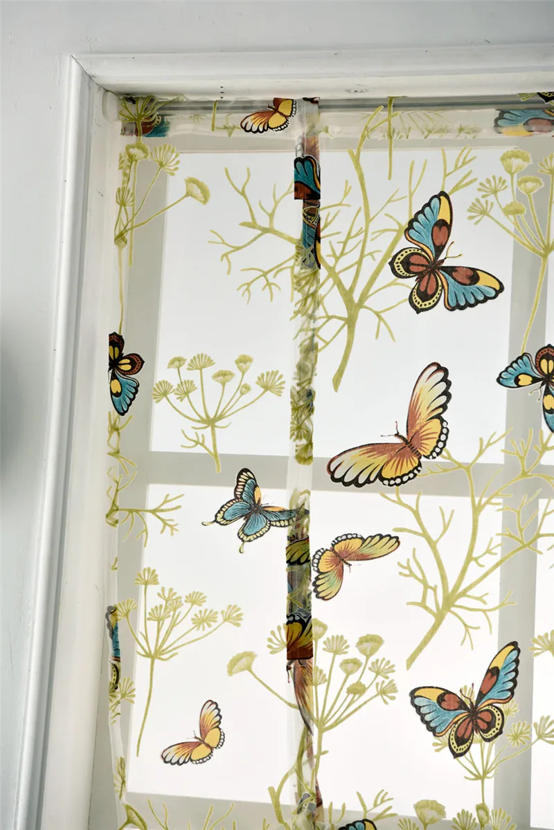 Бабочка римские Короткие шторы для кухни valance sheer для гостиной лечения окна