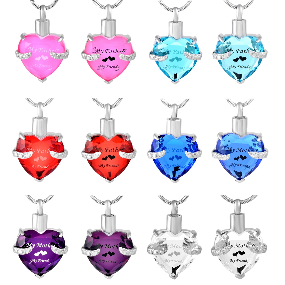 Памятное ожерелье из нержавеющей стали украшение с подвеской в виде сердца