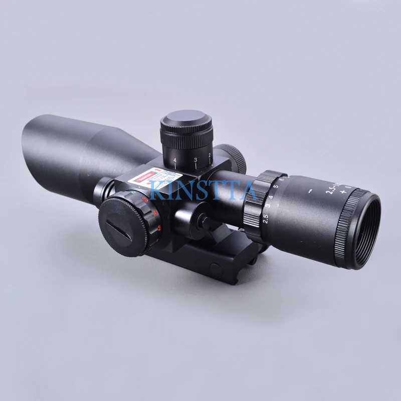KINSTTA 2,5-10x40 двойной подсвечиваемый лазерный прицел для винтовки, солнцезащитный козырек с красным лазером для охоты CS Battle