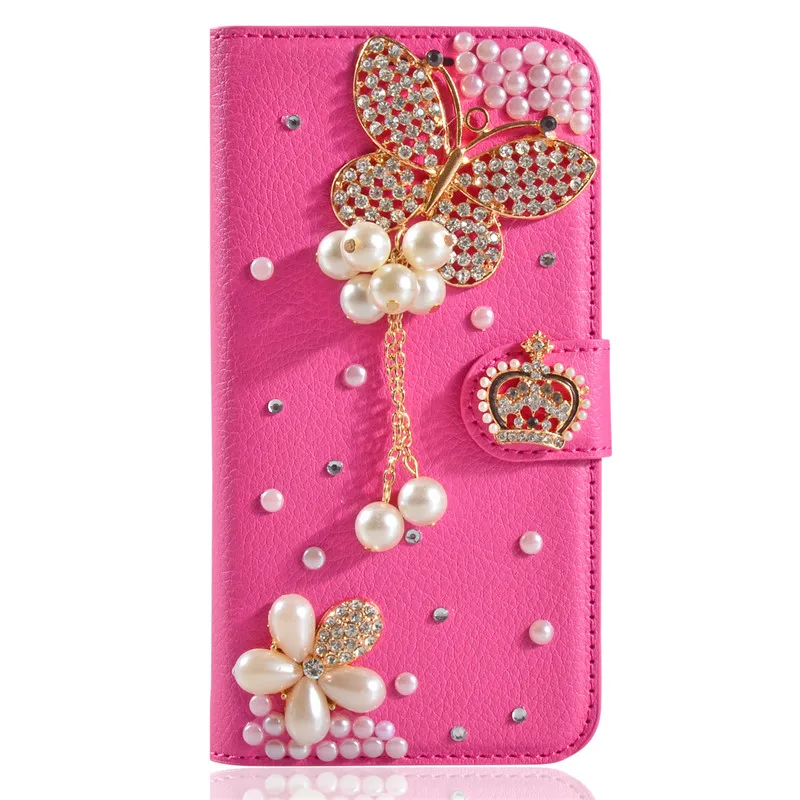 Bling Алмаз Бумажник кожаный Телефонные Чехлы для HTC Один M8 чехол ручной работы