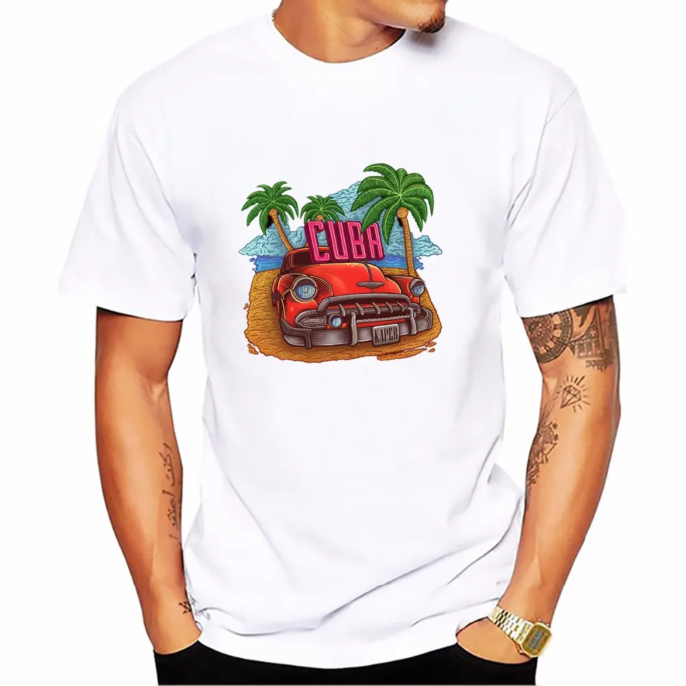 

Cuba characteristic weird pattern t shirt homme jollypeach new casual tshirt man Short Sleeve Breathable Plus Size T-shirt men