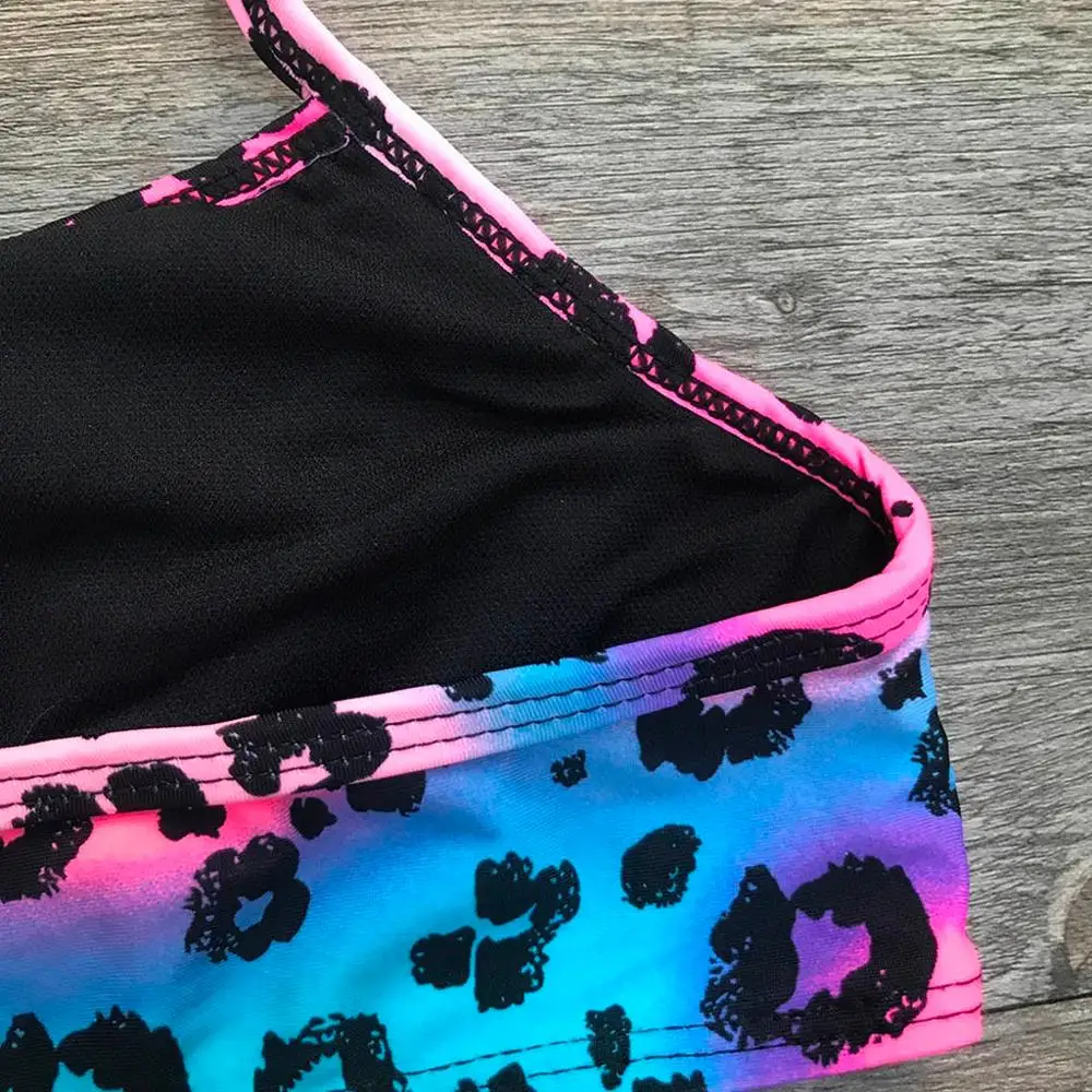 Toddler Kids Baby Girl Swimwear 2019 Children Leopard Ruched Bikini Set Swimsuit Bathing Clothes A1 | Мать и ребенок