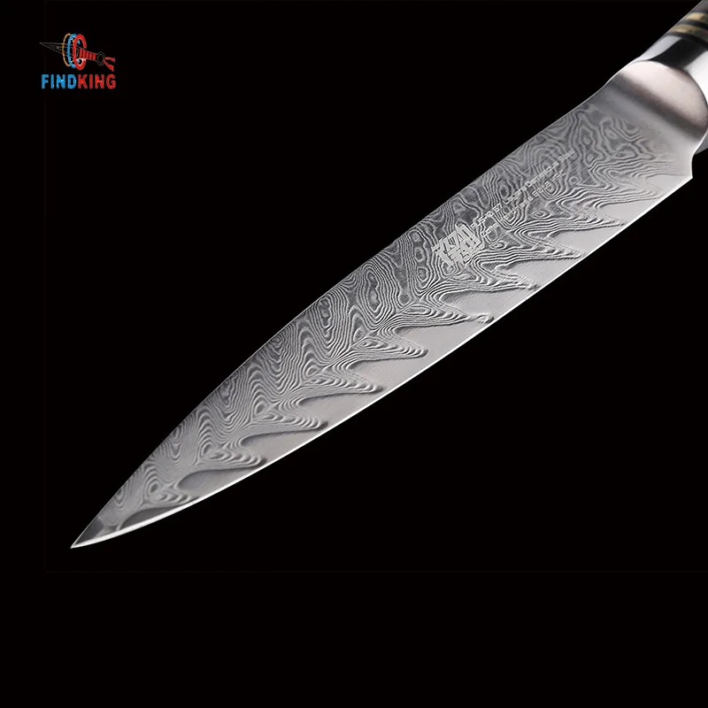 FINDKING нож из дамасской стали с рисунком стрелы деревянная ручка дамасский 5 дюймов