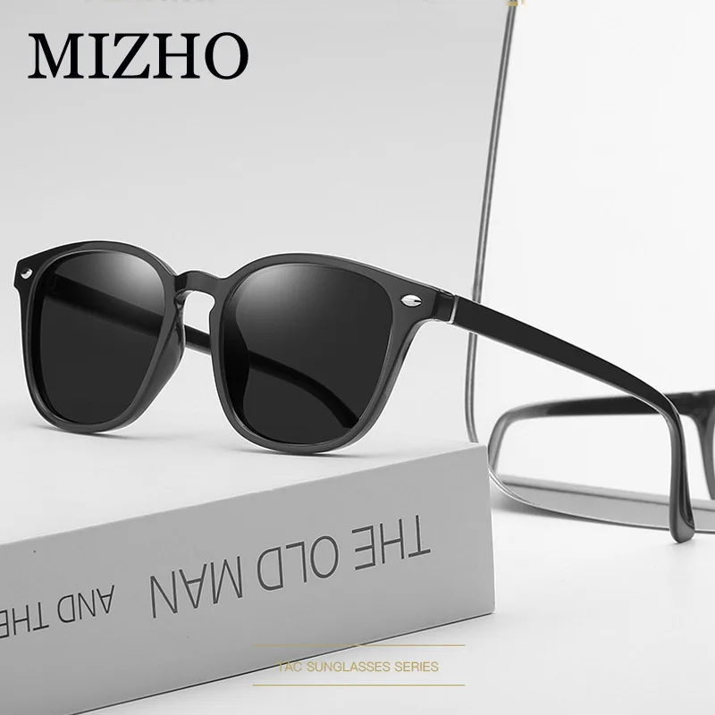 MIZHO 4258 пластиковые квадратные мужские солнцезащитные очки унисекс поляризованные синие настоящие визуальные очки ретро классические знаменитые Солнцезащитные очки женские зеркальные