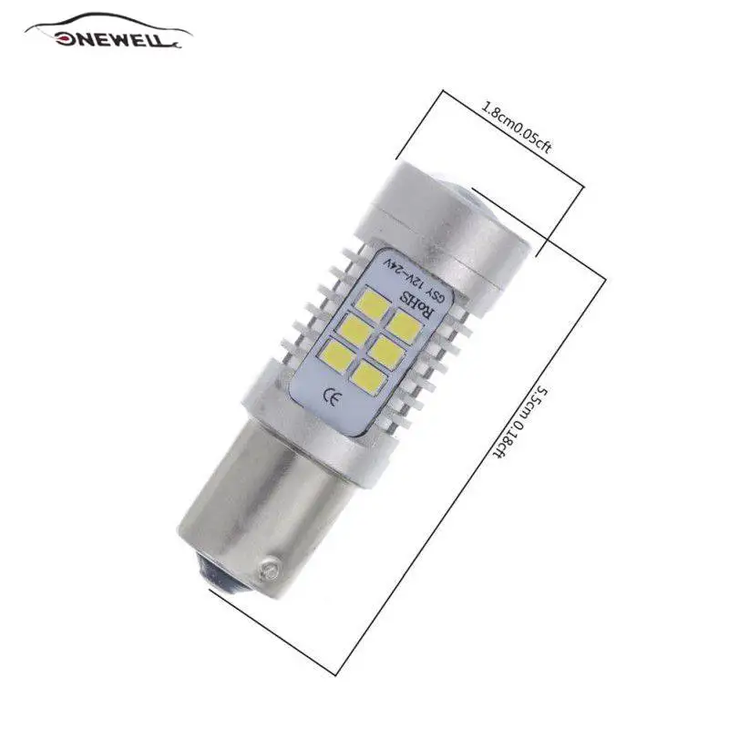 Автомобисветодиодный Светодиодная лампа S25 6500K BA15S 1156 P21W 21SMD светодиодная фара с