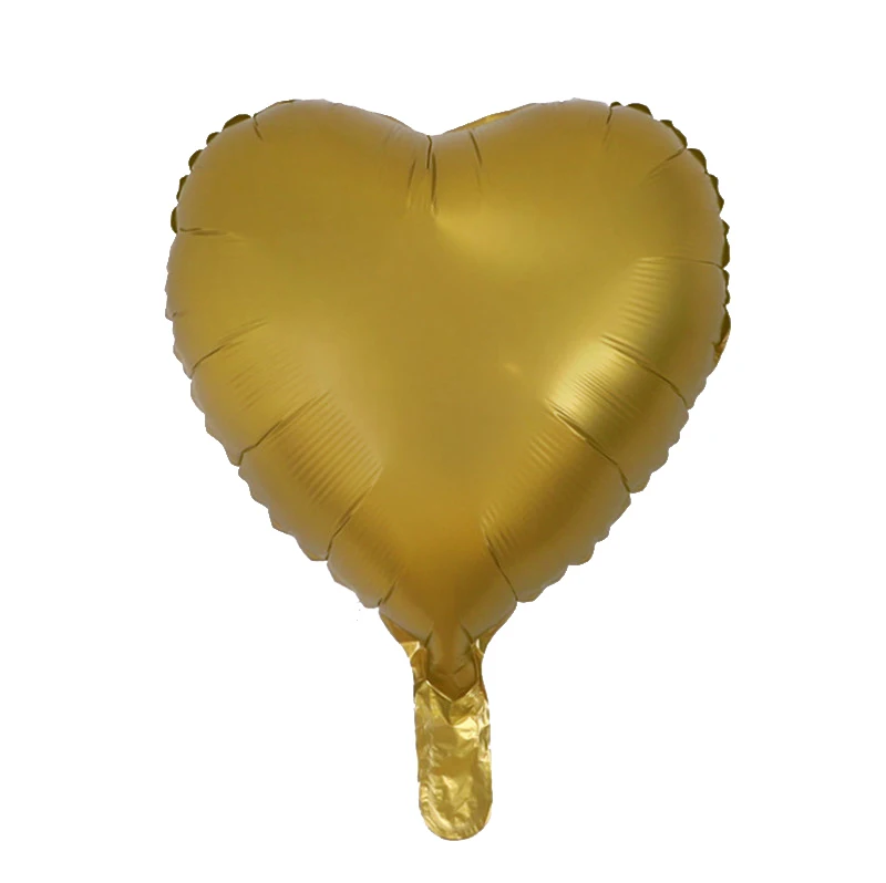 Heart Gold 18 дюймов Звездное сердце матовые фольгированные шары на день рождения Воздушные гелиевые шары для свадьбы и дня рождения вечерние украшения Детские балоны - Цвет: Heart Gold