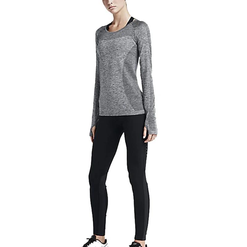 Новое поступление оригинальных женских трикотажных футболок NIKE DRI-FIT с длинным