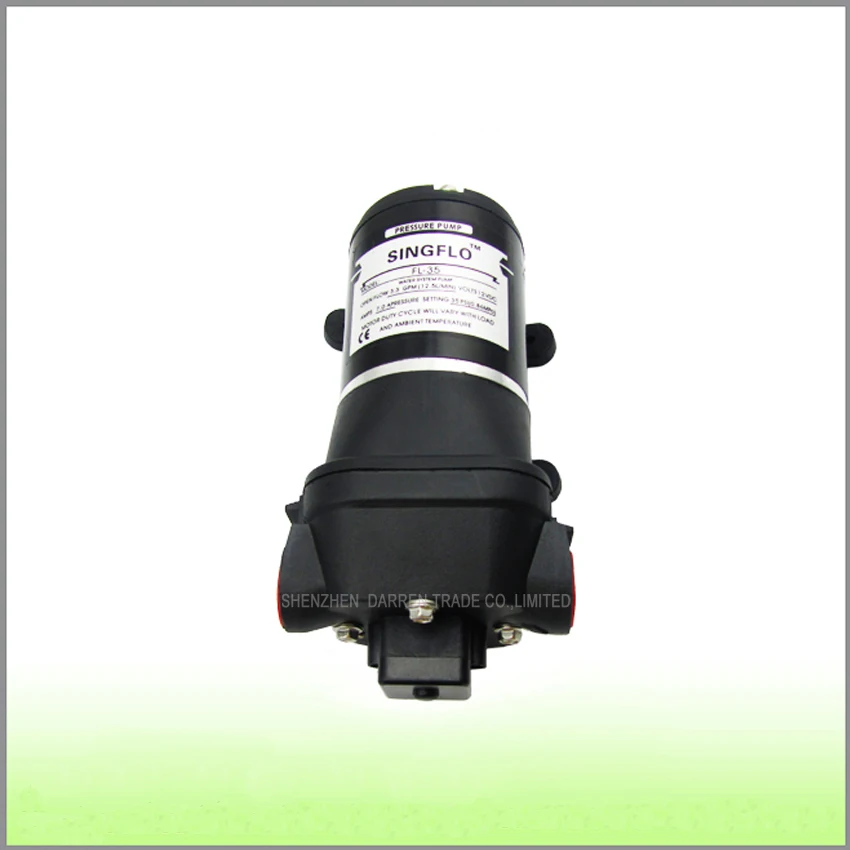 

1 шт. 12В 12,5л/мин 35psi промывочный насос для RV/морского спроса мембранный Водяной насос, низкий уровень шума, тонкое мастерство